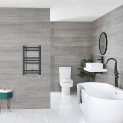 Artle Electric - Anthracite Flat Plug-In Towel Warmer - 24” x 16”