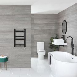 Nox Electric - Matte Black Flat Plug-In Towel Warmer - 23 5/8” x 15 3/4”