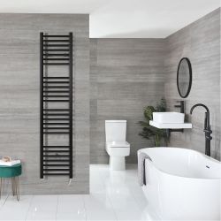 Nox Electric - Matte Black Flat Plug-In Towel Warmer - 70 7/8” x 15 3/4”