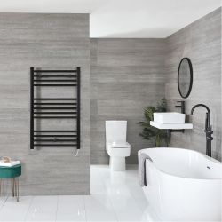 Nox Electric - Matte Black Flat Plug-In Towel Warmer - 39 3/8” x 19 5/8”