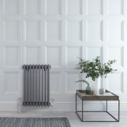 Regent - Anthracite Horizontal 3-Column Traditional Cast-Iron Style Radiator - 23.5" x 16.75"