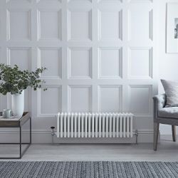 Regent - White Horizontal 4-Column Traditional Cast-Iron Style Radiator - 11.75" x 39.75"