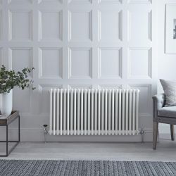 Regent - White Horizontal 4-Column Traditional Cast-Iron Style Radiator - 23.5" x 46.75"