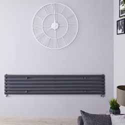 Revive - Anthracite Horizontal Single-Panel Designer Radiator - 14" x 63"