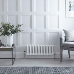 Regent - White Horizontal 3-Column Traditional Cast-Iron Style Radiator - 11.75" x 23.75"