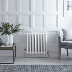 Regent - White Horizontal 3-Column Traditional Cast-Iron Style Radiator - 23.5" x 23.75"
