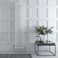 Regent - White Vertical 2-Column Traditional Cast-Iron Style Radiator - 70.75" x 15"