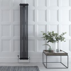 Regent - Black Vertical 3-Column Traditional Cast-Iron Style Radiator - 70.75" x 11.5"