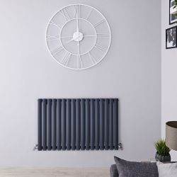 Revive - Anthracite Horizontal Single-Panel Designer Radiator - 25" x 39.25"