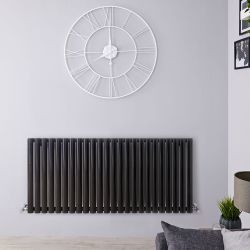 Revive - Black Horizontal Single-Panel Designer Radiator - 25" x 55.75"