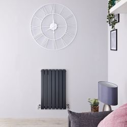 Sloane - Anthracite Horizontal Double Flat-Panel Designer Radiator - 25" x 16.5"