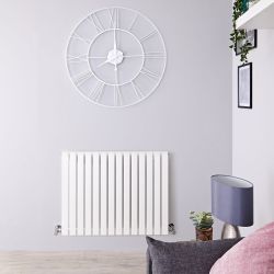 Sloane - White Horizontal Single Flat-Panel Designer Radiator - 25" x 32.75"