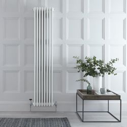 Regent - White Vertical 3-Column Traditional Cast-Iron Style Radiator - 70.75" x 15"