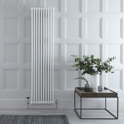 Regent - White Vertical 3-Column Traditional Cast-Iron Style Radiator - 70.75" x 18.5"