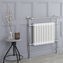 Marquis Electric - White Traditional Plug-In Heated Towel Warmer with Drying Rail - 36.63" x 31.13"