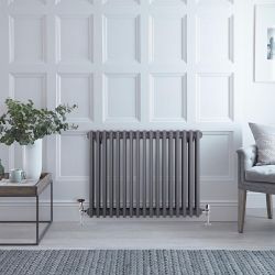 Regent - Anthracite Horizontal 3-Column Traditional Cast-Iron Style Radiator - 23.5" x 31"