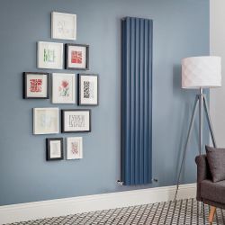 Revive - Dark Blue Vertical Double-Panel Designer Radiator - All Sizes