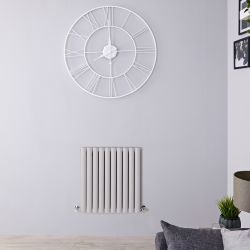 Revive - Light Gray Horizontal Double-Panel Designer Radiator - 25" x 23.5"
