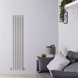 Revive - Light Gray Vertical Double-Panel Designer Radiator - 70" x 14"