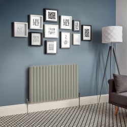 Revive - Sage Green Horizontal Double-Panel Designer Radiator - All Sizes