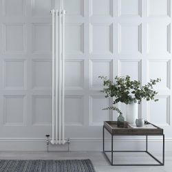 Regent - White Vertical 2-Column Traditional Cast-Iron Style Radiator - 70.75" x 7.75"