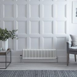 Regent - White Horizontal 2-Column Traditional Cast-Iron Style Radiator - 11.75" x 39.75"