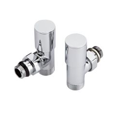 Hudson Reed Round Chrome Manual Angled Radiator Valves (Pair)