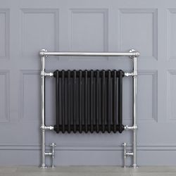 Marquis - Black Traditional Heated Towel Warmer with Drying Rail - 36.75" x 31.25"