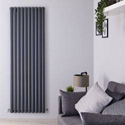 Revive - Anthracite Vertical Double-Panel Designer Radiator - 70" x 23.25"