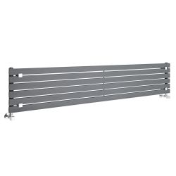 Sloane - Anthracite Horizontal Single Flat-Panel Designer Radiator - 14" x 70"