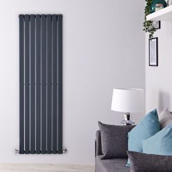 Delta - Anthracite Vertical Single Slim-Panel Designer Radiator - 70" x 22"
