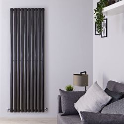 Revive - Black Vertical Single-Panel Designer Radiator - 70" x 23.25"