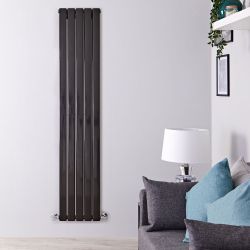 Delta - Black Vertical Double Slim-Panel Designer Radiator - 70" x 13.75"