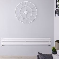 Revive - White Horizontal Double-Panel Designer Radiator - 9.25" x 70"