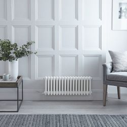Regent Electric - White Horizontal 3-Column Traditional Cast-Iron Style Plug-In Radiator - 11.75" x 31"