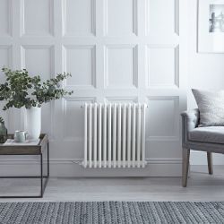 Regent Electric - White Horizontal 3-Column Traditional Cast-Iron Style Plug-In Radiator - 23.5" x 24"