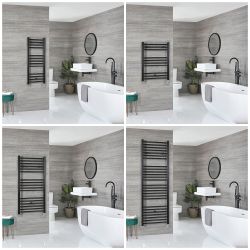 Nox Electric - Matt Black Flat Plug-In Towel Warmer - Choice of Size
