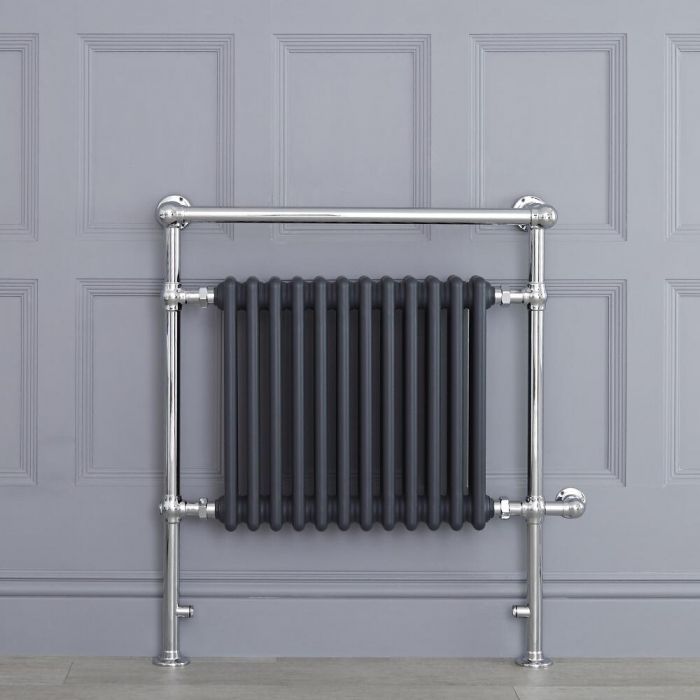 Marquis Electric - Anthracite Traditional Heated Towel Warmer with Drying Rail - 36.75" x 31.25"