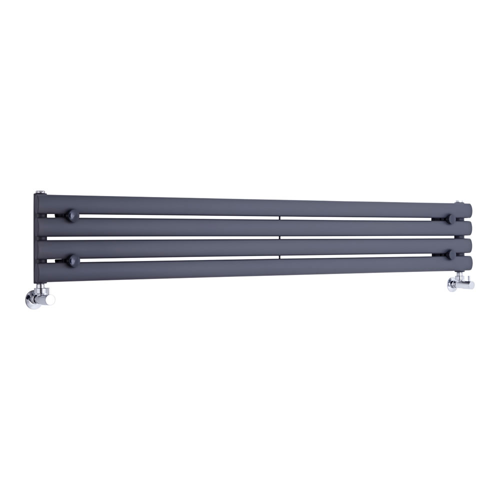 Revive - Anthracite Horizontal Single-Panel Designer Radiator - 9.25" x 63"