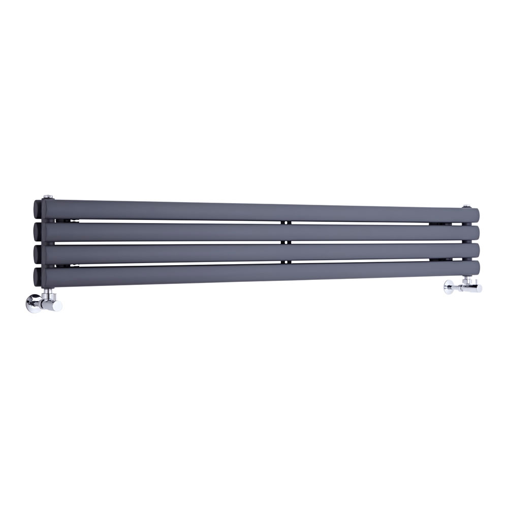 Revive - Anthracite Horizontal Double-Panel Designer Radiator - 9.25" x 63"