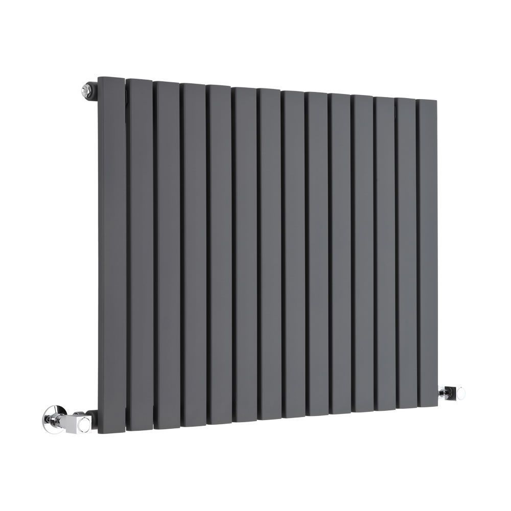 Sloane - Anthracite Horizontal Single Flat-Panel Designer Radiator - 25" x 32.75"