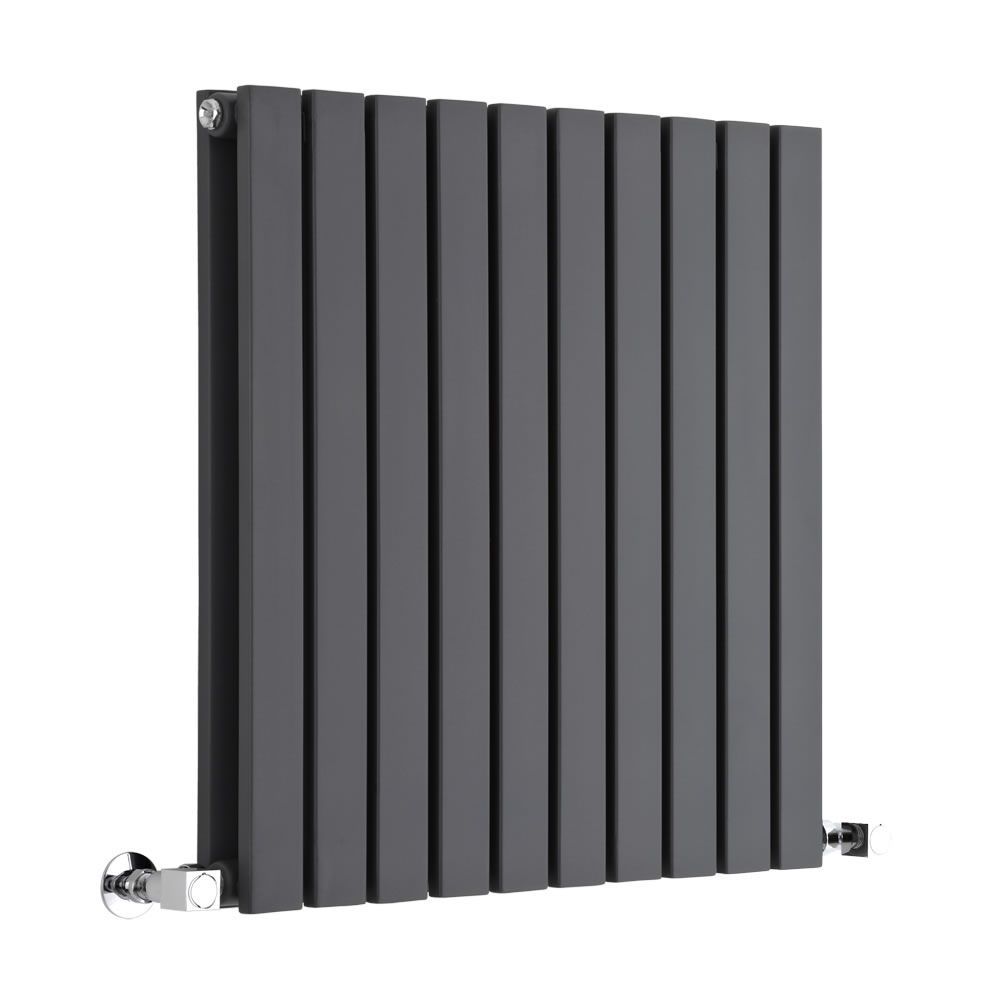 Sloane - Anthracite Horizontal Double Flat-Panel Designer Radiator - 25" x 23.5"