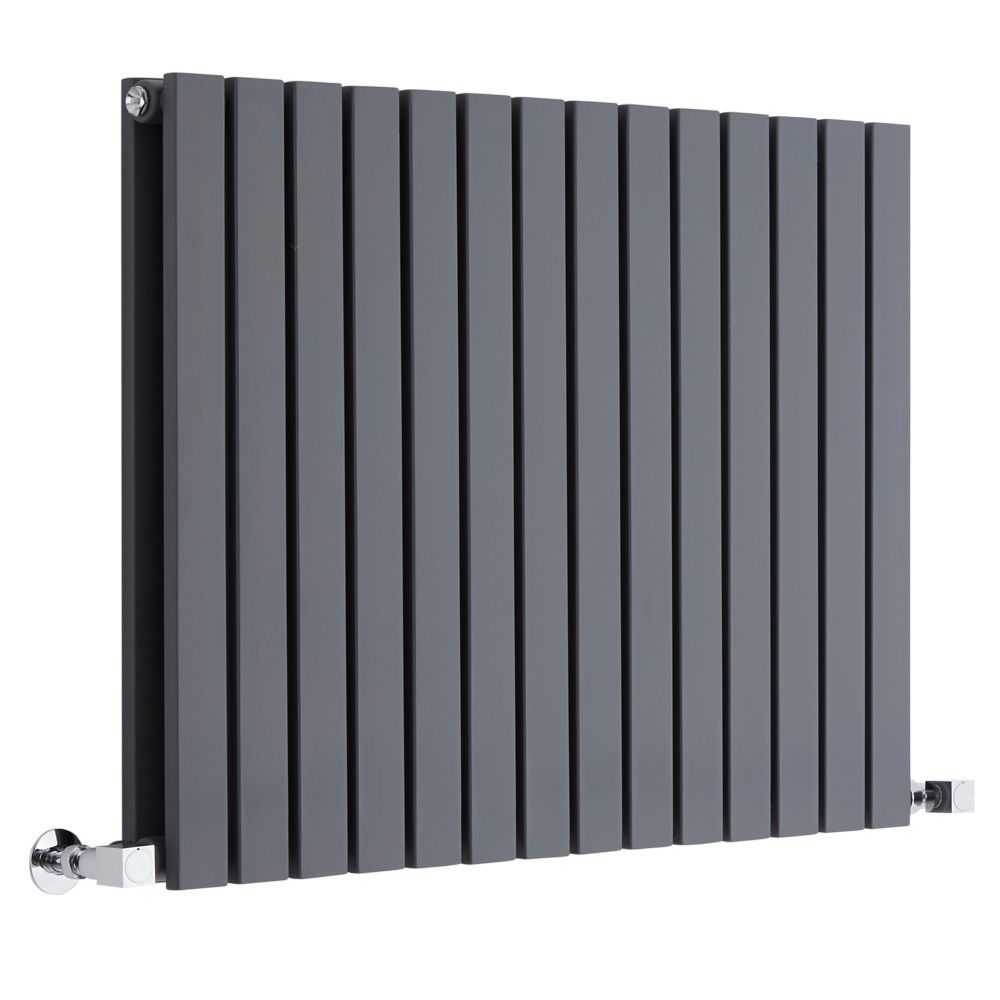 Sloane - Anthracite Horizontal Double Flat-Panel Designer Radiator - 25" x 32.75"