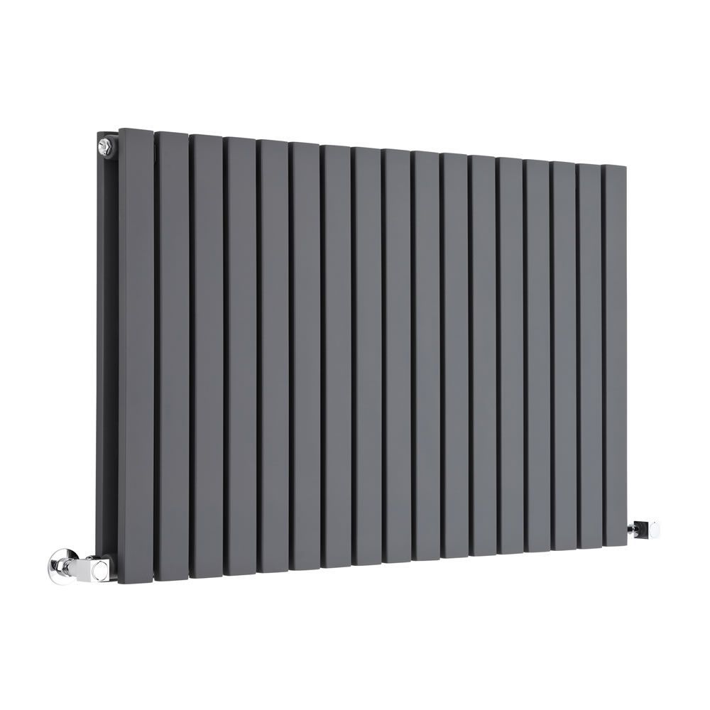 Sloane - Anthracite Horizontal Double Flat-Panel Designer Radiator - 25" x 39.25"