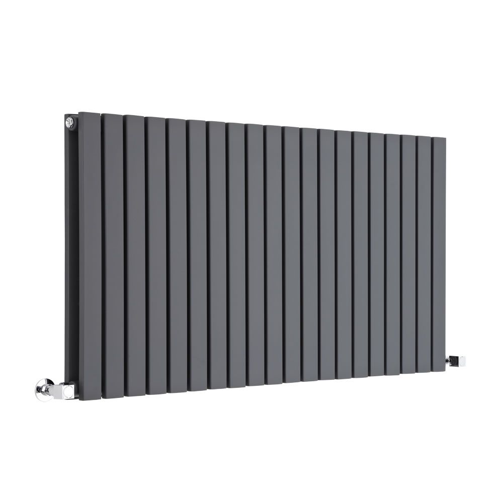 Sloane - Anthracite Horizontal Double Flat-Panel Designer Radiator - 25" x 46.5"
