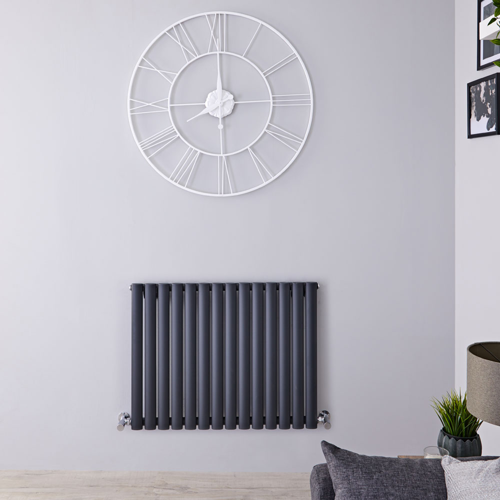 Revive - Anthracite Horizontal Single-Panel Designer Radiator - 25" x 32.75"