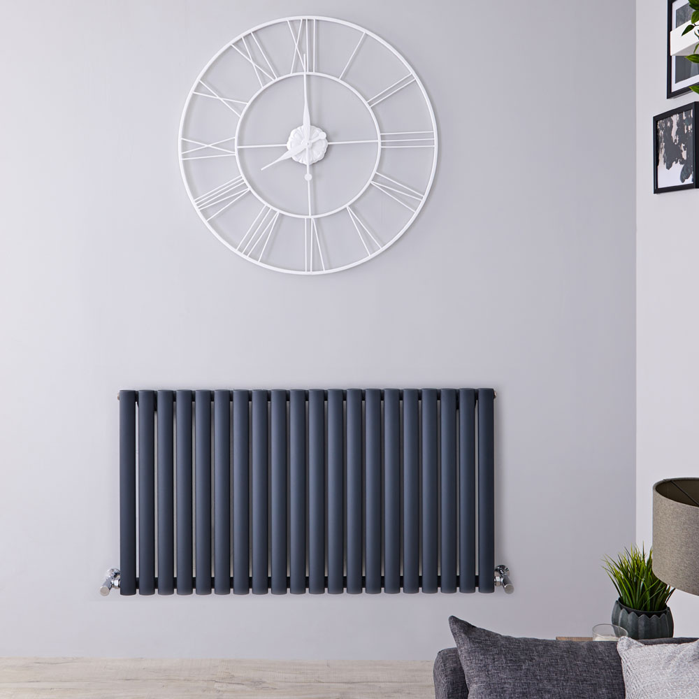 Revive - Anthracite Horizontal Single-Panel Designer Radiator - 25" x 46.5"