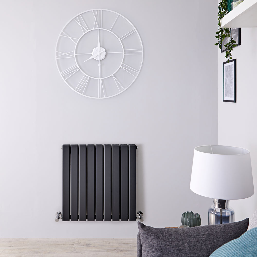 Delta - Anthracite Horizontal Double Slim-Panel Designer Radiator - 25" x 24.75"
