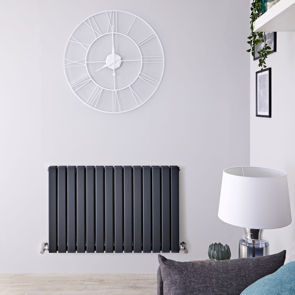 Delta - Anthracite Horizontal Double Slim-Panel Designer Radiator - 25" x 38.5"
