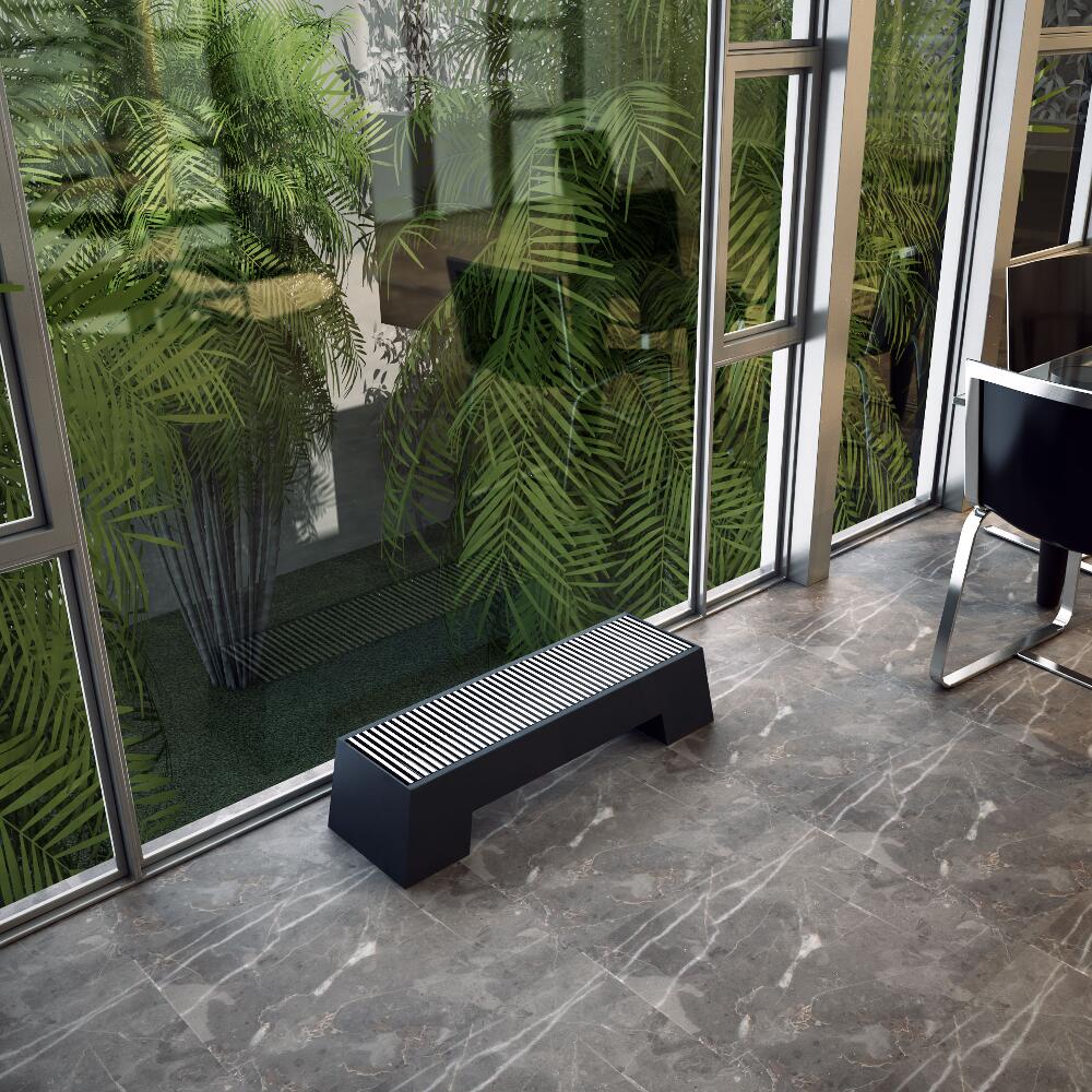 Adva - Anthracite Double Panel Low Level Convector Radiator - 8" x 47.25"